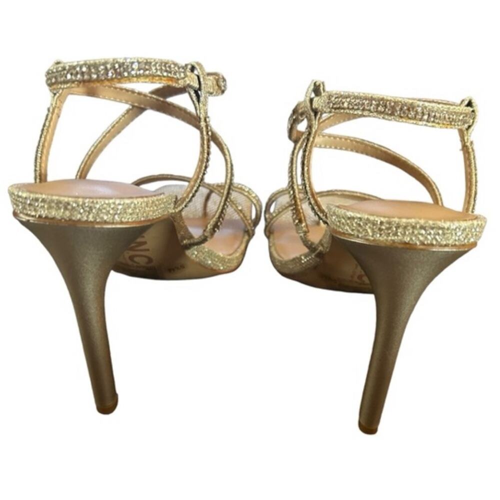INC Arti Strappy Dress Heels Sparkly  Square Toe Sleek Stiletto Heel NEW SZ 8.5 - Picture 4 of 11
